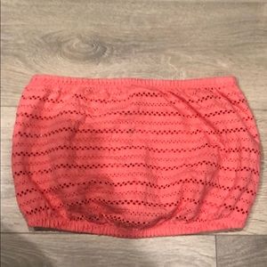 Cooperative Pink Strapless Crop Top Size Small